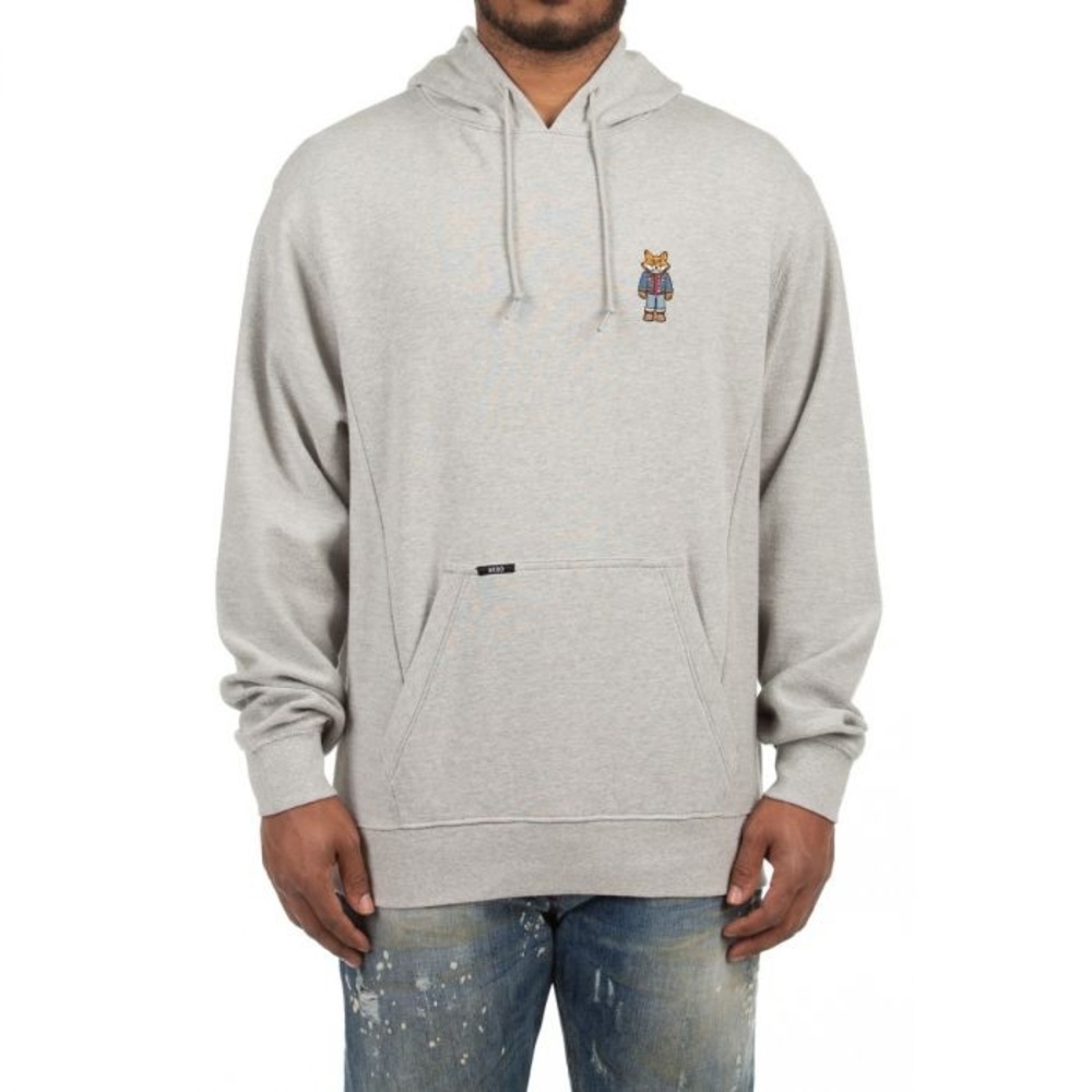 Akoo clean denim slick hoody in Heather grey